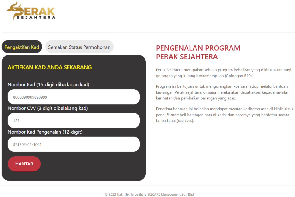 CARA AKTIFKAN KAD PERAK