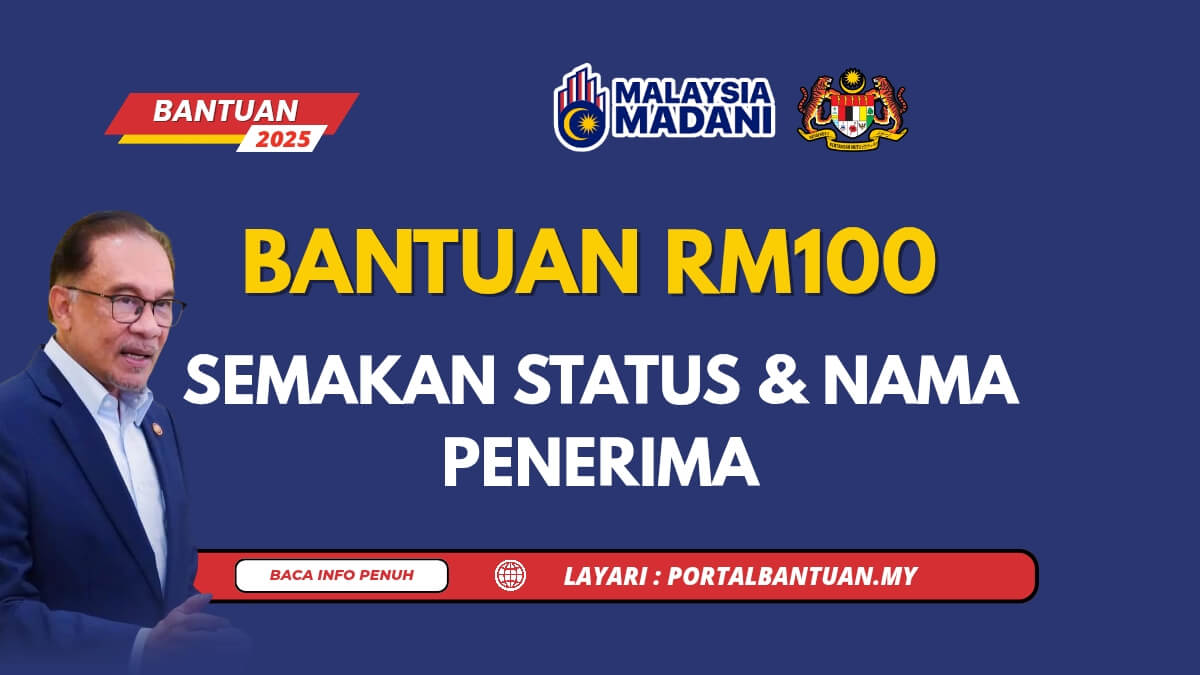BANTUAN RM100 TELAH DIKREDITKAN