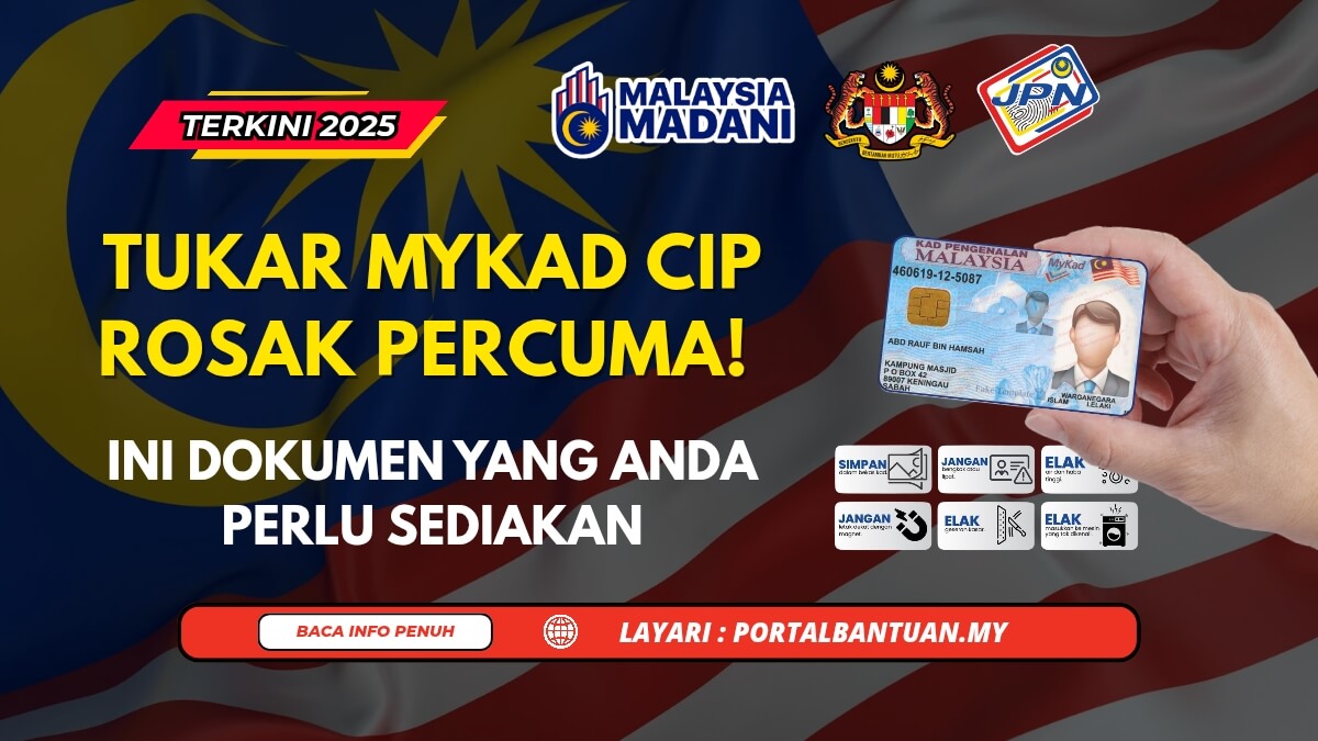 TUKAR MYKAD CIP ROSAK PERCUMA