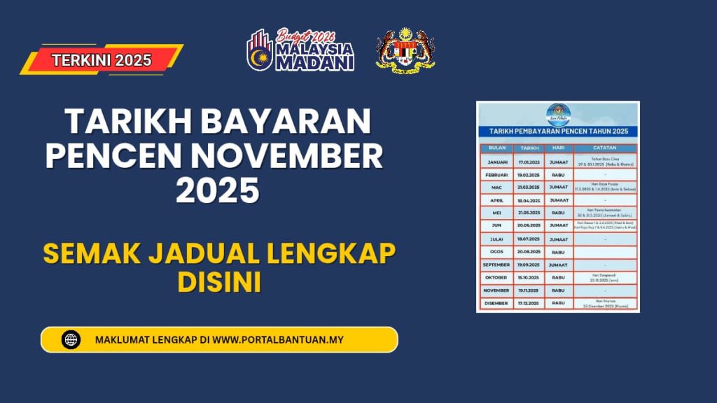JADUAL BAYARAN PENCEN NOVEMBER