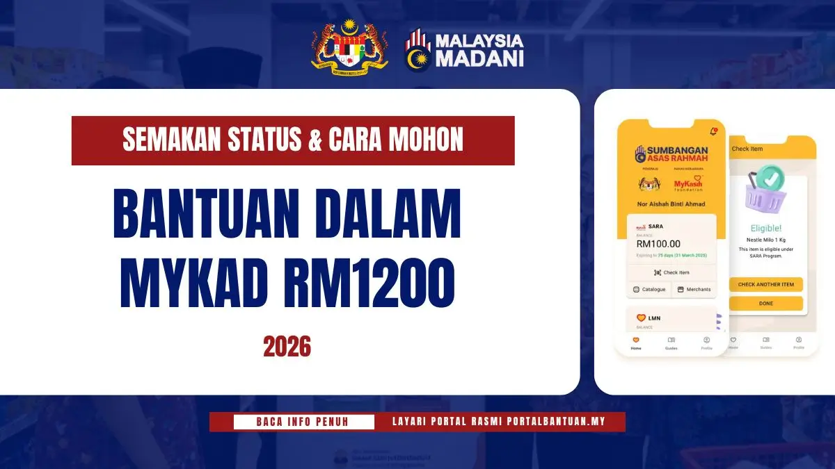 BANTUAN RM1200 DALAM MYKAD