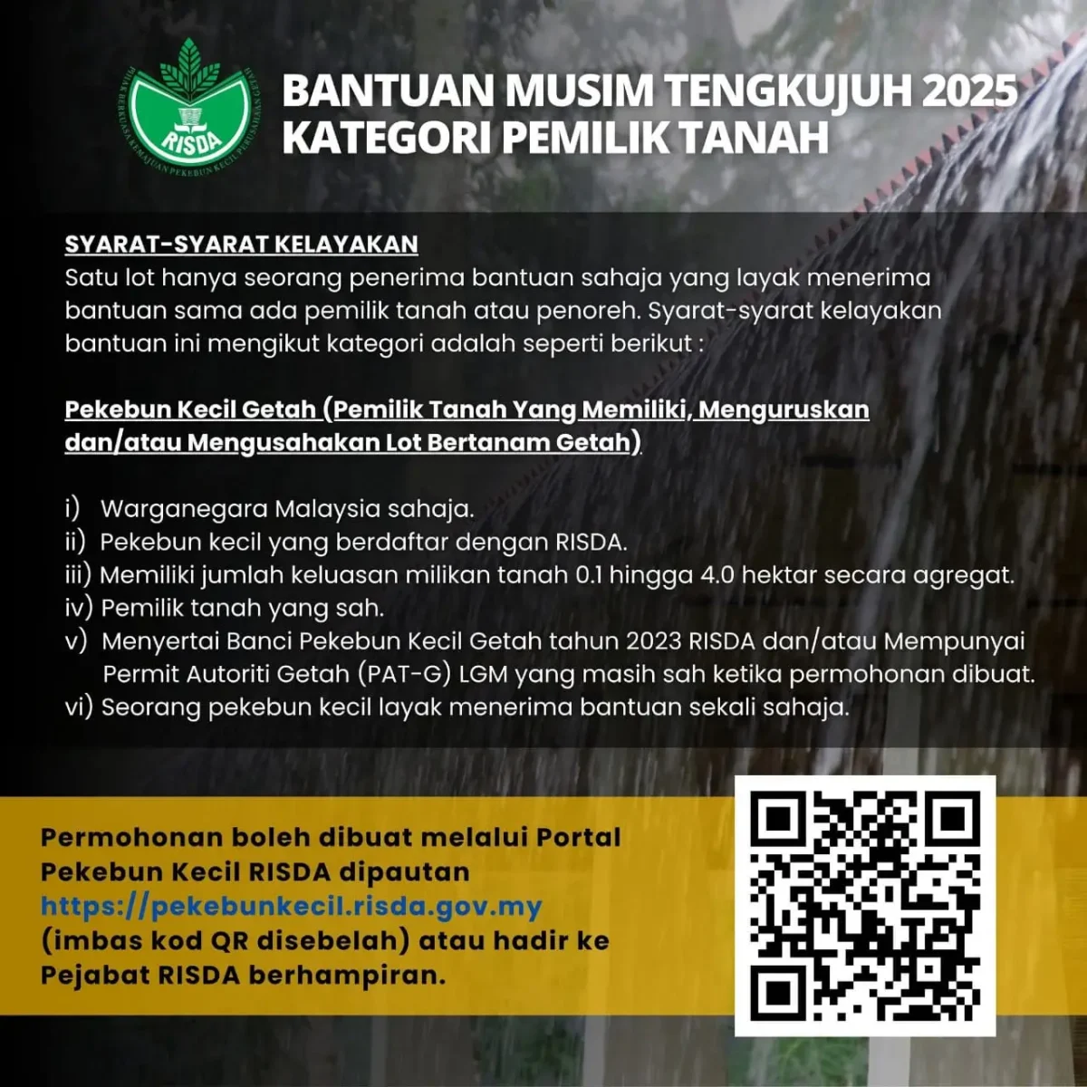 TARIKH BAYARAN BANTUAN MUSIM TENGKUJUH 2025