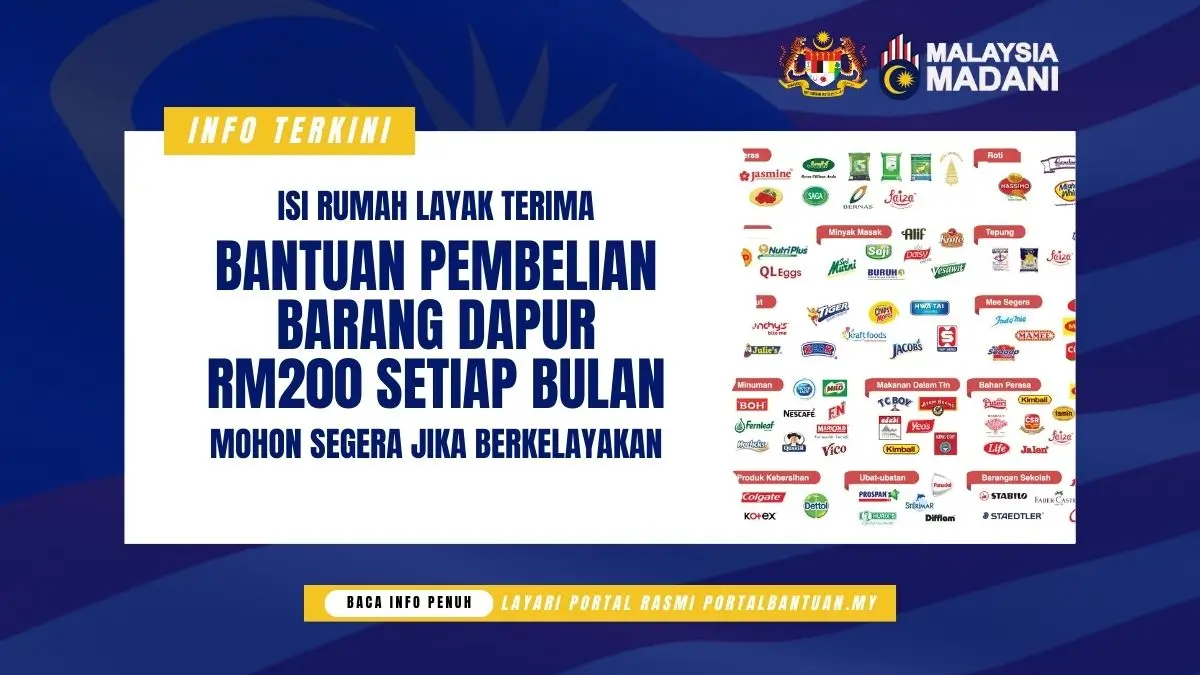 ISI RUMAH LAYAK TERIMA BANTUAN PEMBELIAN BARANG DAPUR RM200 SEBULAN